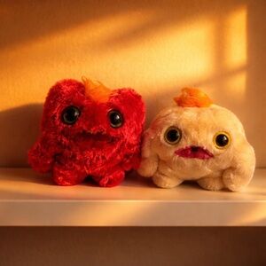 Baby Fuggers Red and Cream stuffed animals